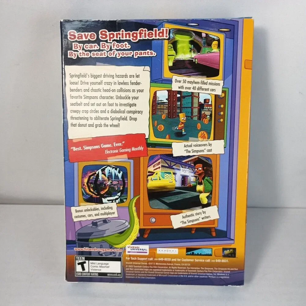 The Simpsons Hit & Run PC Box 2003 Brand New Factory Sealed Rare